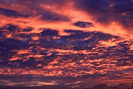 天空,日落,云