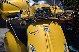 黃色的摩托車,騎,海灘