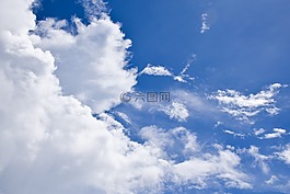 天空,藍色,云