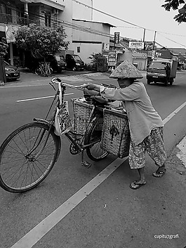 婦女,自行車,路