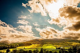 约克郡,burnsall,天空