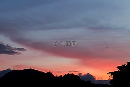 日落,日出,天空
