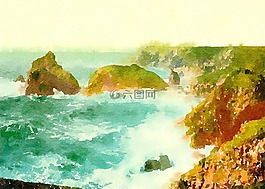 水彩,畫(huà),現(xiàn)場(chǎng)