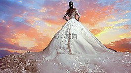 婚禮,新娘,連衣裙