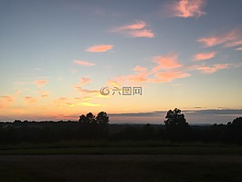 日落,云,天空