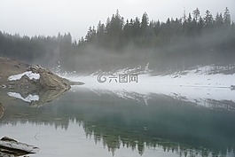 湖,雪,景觀