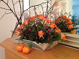 玫瑰,插花,花碗