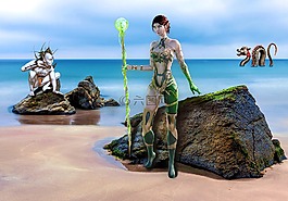 小精靈,幻想,海怪
