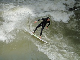 慕尼黑,eisbach,冲浪
