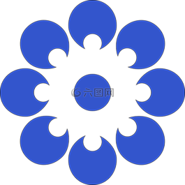 花,抽象,藍色