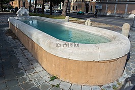 豐塔納一的lungotevere aventino的,噴泉,雕塑