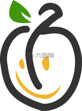 象形圖,水果,杏