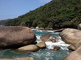 海灘,mar,巖