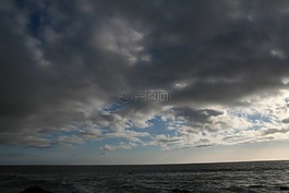 天空,海洋,云
