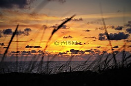 日落,abendstimmung,傍晚的天空