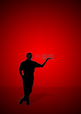 男子,剪影,人