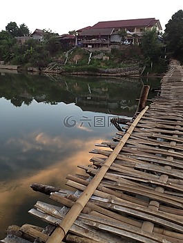 老撾,橋,旅行