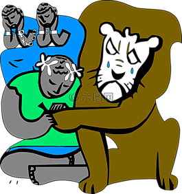 男子,獅子,動物