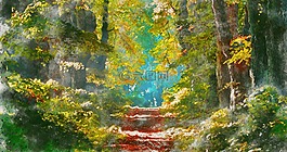 森林,景觀,路徑