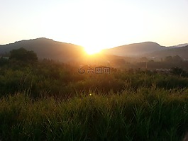 日出,山,morgenrot