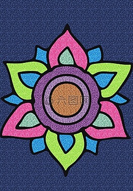 多彩,花的,閃光