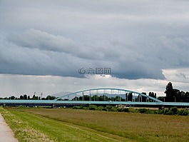 橋,城市,天空