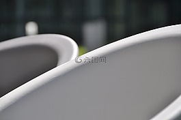 椅子,白,空