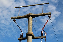 strommast,混凝土,夏季