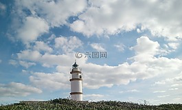 燈塔,天空,云