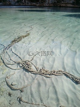 繩,露水,水下