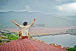歡樂,景觀,湖