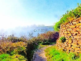 水彩,畫,現(xiàn)場