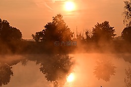 日出,morgenrot,天空