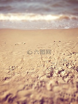 海邊,大海,腳印