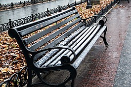 冬天,椅子,雪