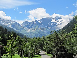 奧地利,山,天空