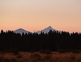 日落,山,黃昏