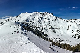 滑雪,山,雪