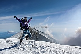 冬季,山,雪