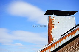 壁爐,屋頂,煙囪