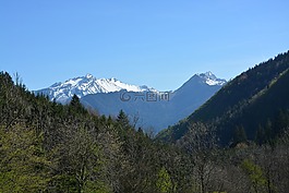 山地景观,上萨瓦省,永恒的雪