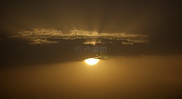 太陽,西,云