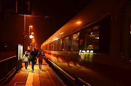 夜,火車站,燈