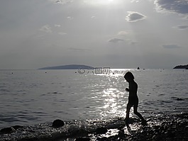 男孩,海,海滩