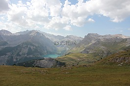 景觀,湖,山