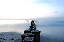 海,日落,abendstimmung