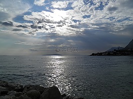 海,水,晚上