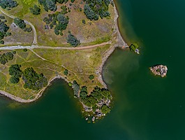 海岸,空氣,湖