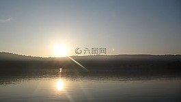 日落,海洋,自然
