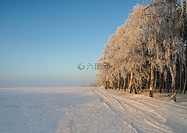 冬天,雪,日出